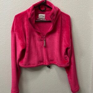Urban Outfitters Pink Fleece Cropped  Pullover
